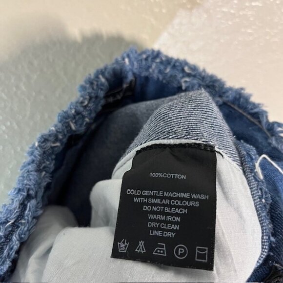 Maniere De Voir Jeans Womens 4 Patchwork Denim Multi Raw - Picture 5 of 5